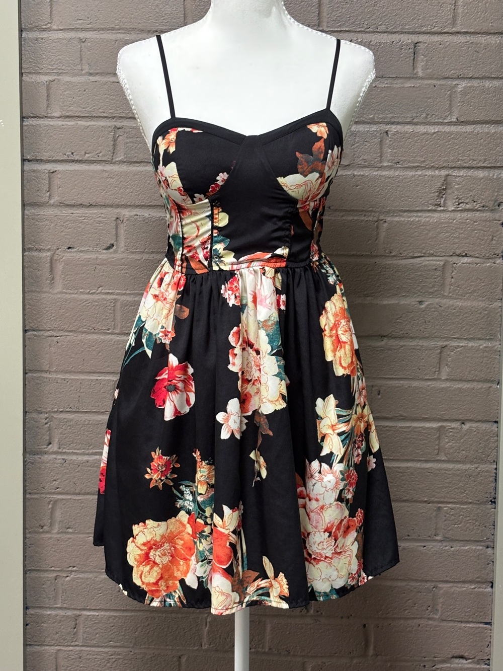 Band of Gypsies Black Floral Corset dress S
